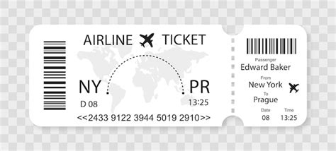 Flugticket oder Coupon für Flugreisen Premium Vektor