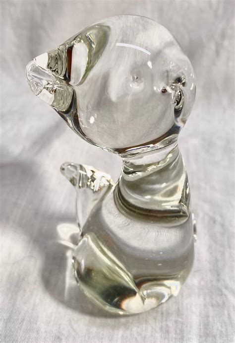 Vintage Murano Solid Glass Cat Paperweight Etsy