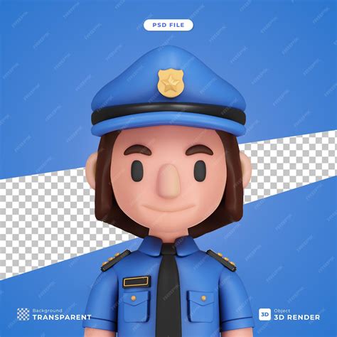 Premium Psd 3d Cartoon Character Illustration Of Police Woman