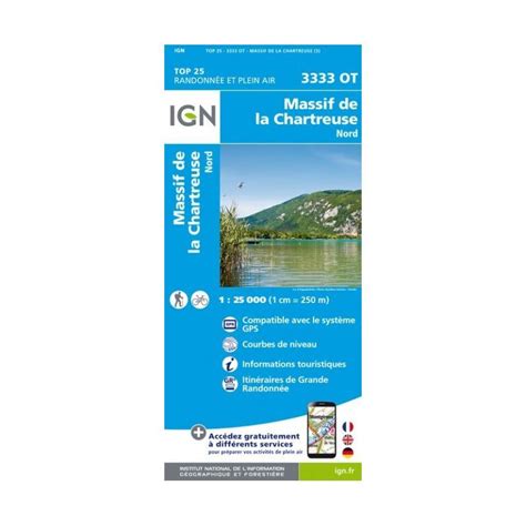 IGN Massif De La Chartreuse Nord Mapa Topograficzna Hardloop