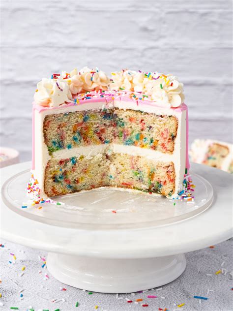 Two Layer Confetti Cake Creme De Lacombe