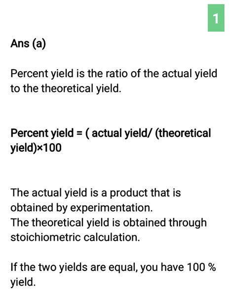 [solved] How Do You Determine The Percent Yield Of A Chemical Reaction How Course Hero