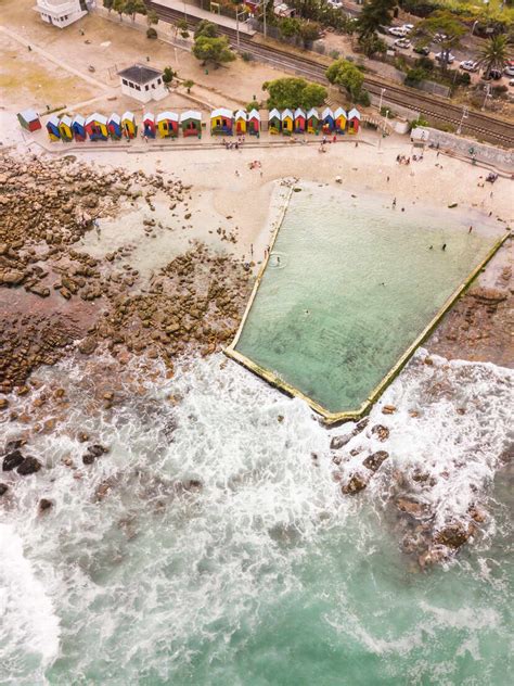 Aerial View Of St James Tidal Public Swimming Pool Cape Town South