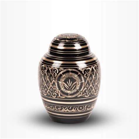 Messing Urn Middel Ml Zwart Goud Urn Store