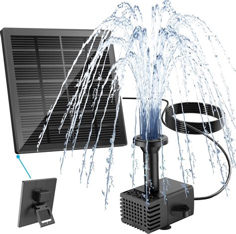 AISITIN Solar Springbrunnen für Außen 1 5W DIY Solarbrunnen für