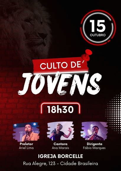 Cartaz Culto De Jovens Elo7 Produtos Especiais