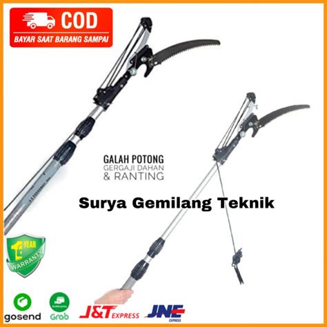 Jual Alat Potong Dahan Ranting Pohon Gunting Kayu Gergaji Galah 3M