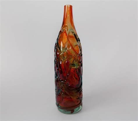 Vintage Mdina Strapped Trailed Glass Bottle Vase Etsy Uk Bottle Vase Bottles Decoration