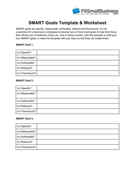 30 Best Smart Goals Worksheets Excel Word Pdf – Themeloader