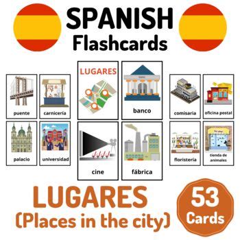 Spanish Places In The City Vocabulary Flashcards Lugares En La Ciudad