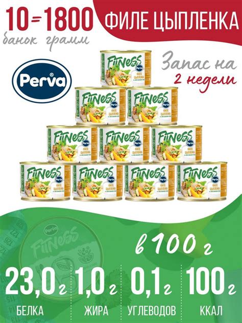 Perva Спортивное питание консервы из филе цыпленка в собственном соку ...