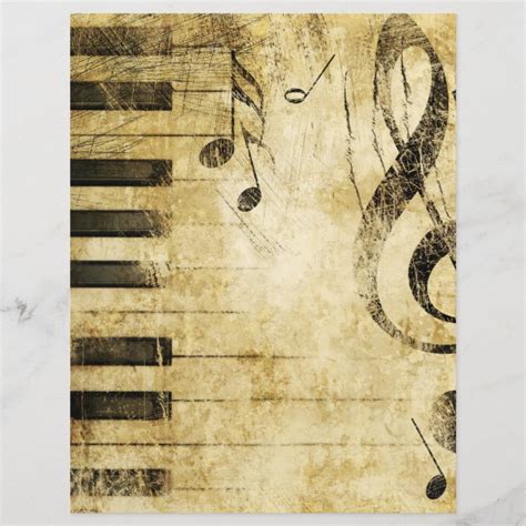 Vintage Grungy Music Notes Scrapbook Paper Zazzle