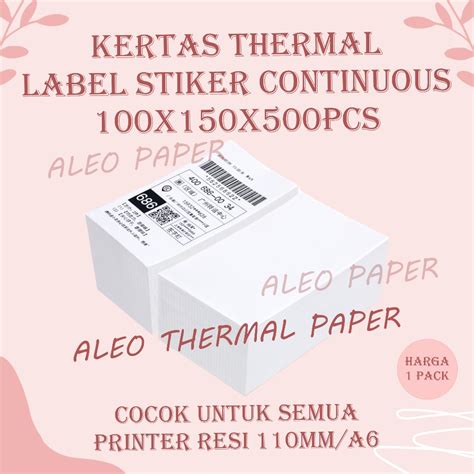 Jual KERTAS THERMAL STIKER LABEL RESI STICKER LABEL BARCODE LIPAT