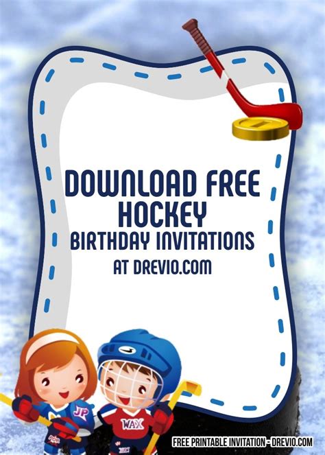 FREE Printable Hockey Invitation Templates Hockey Birthday Printable