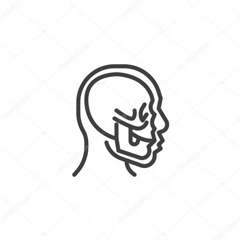 Icono De L Nea De Cr Neo Humano Signo De Estilo Lineal Para El