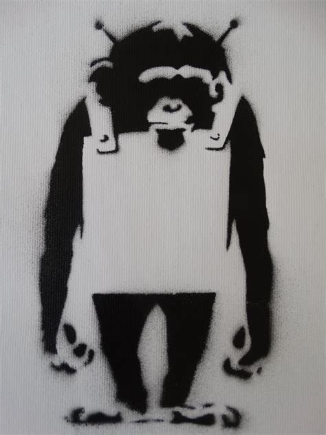 BANKSY Banksy Spray Paint Stencil On Canvas Original Dismaland