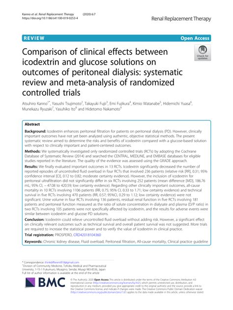 (PDF) Comparison of clinical effects between icodextrin and glucose ...