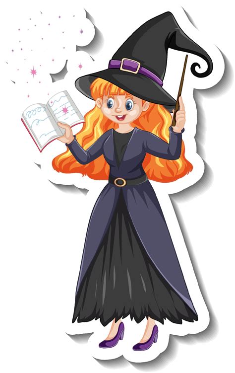 Beautiful witch cartoon character sticker 3227984 Vector Art at Vecteezy