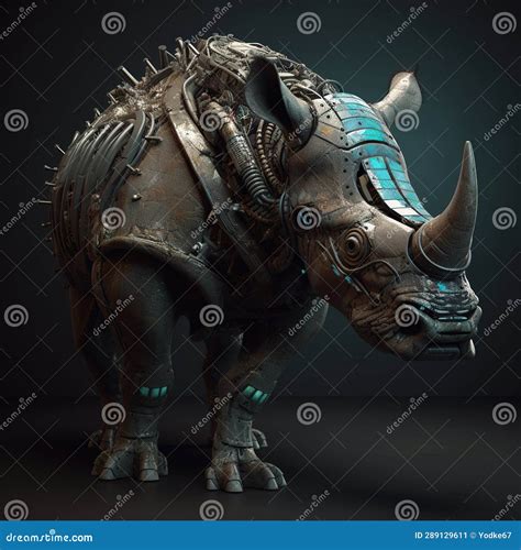 A Rhinoceros that is a Futuristic Machine of the Future World. Wildlife