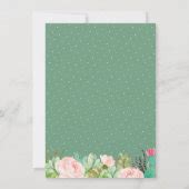 Rustic Succulent Cactus Blush Green Floral Wedding Invitation Zazzle