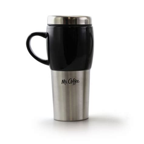 Mr Coffee Traverse 3pc 16 Ounce Stainless Steel And Ceramic Travel Mug