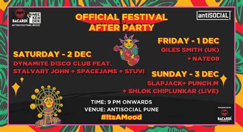 Bacardi Nh Weekender Official Festival After Party Antisocial Pune