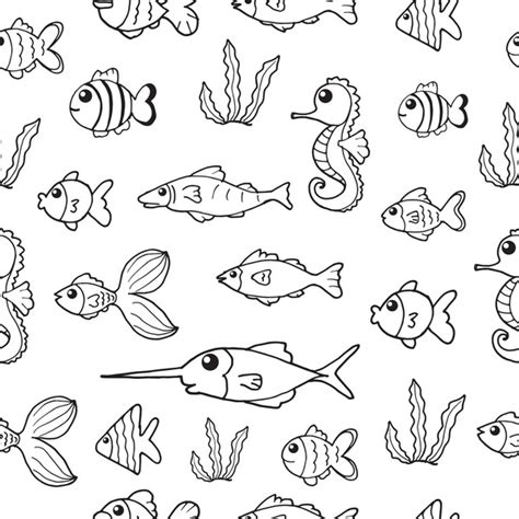 Dibujos De Peces Marinos Para Colorear Vsun