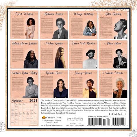 Black History Month Womens History Month Calendar