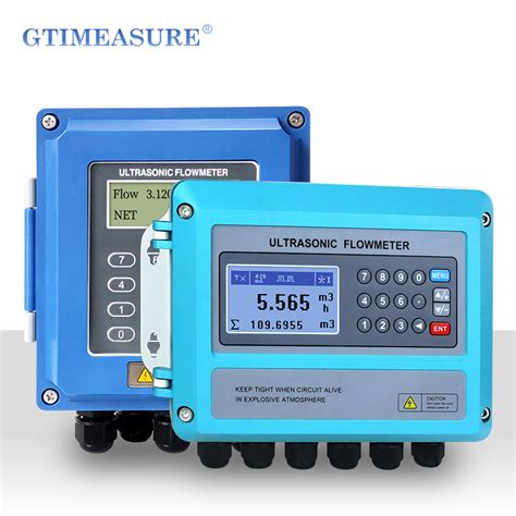 Digital Ultrasonic Liquid Flow Meter Wall Mounted External Ultrasonic