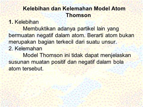 Kelebihan Dan Kelemahan Teori Atom Thomson