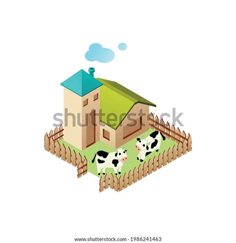 Cartoon House Farm Design Vector Illustration Stock Vector (Royalty ...