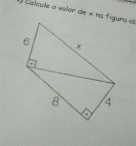 Calcule O Valor De X Na Figura Abaixo Qual Formula Usar Calculo