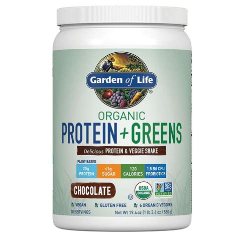 Garden Of Life Organic Protein And Greens Protein Powder Chocolate 20g