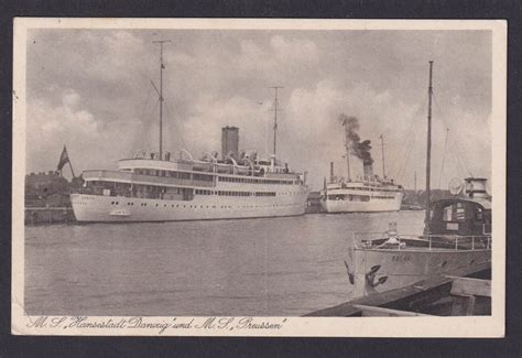 Stettin Deutsches Reich Ansichtskarte Schifffahrt M S Hansestadt