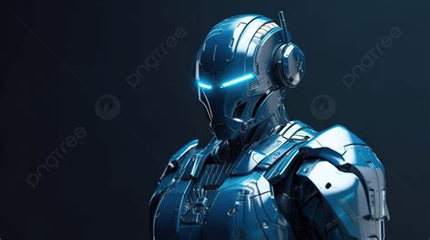 Robot Standing Alone On Dark Background, 3d Illustration Of A Realistic ...