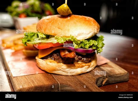 Cutting Burger Hi Res Stock Photography And Images Alamy