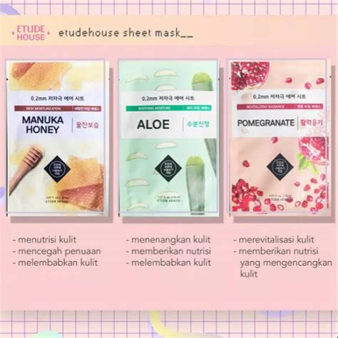 Jual Etude House Sheet Mask Original Korea Shopee Indonesia