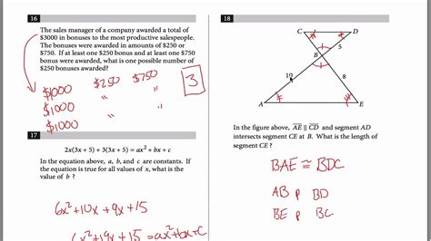 Sat Math Practice Questions Answers Sat Math Practice Test