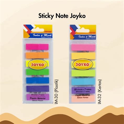 Jual Sticky Note Joyko Im Plastik Im Kertas Index Mark