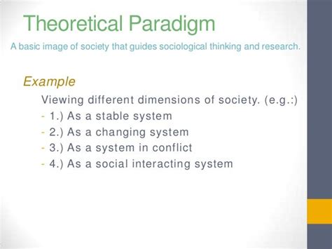 SOCIOLOGY: Theoretical Paradigms