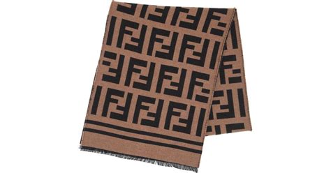 Fendi Ff Wool And Silk Jacquard Knit Scarf For Men Lyst