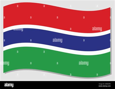 Waving Flag Of Gambia Vector Graphic Waving Gambian Flag Illustration