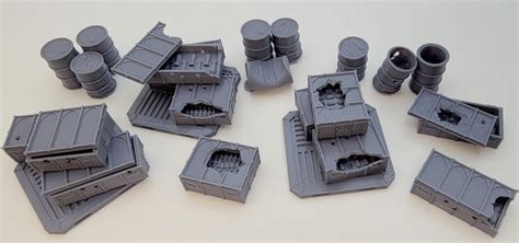 Ammo Crates And Barrels Tabletop Terrain Gothic Sci Fi Etsy