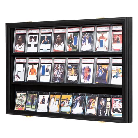 Temgee 24 Baseball Card Display Case Lockable Sports Graded Card