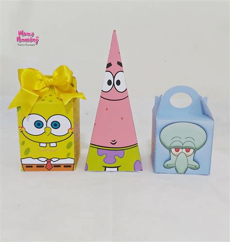 Kit Caixas Bob Esponja 18 Itens No Elo7 Mimos Naniday Papelaria