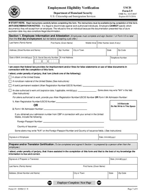 Form I9 Fillable - Printable Forms Free Online