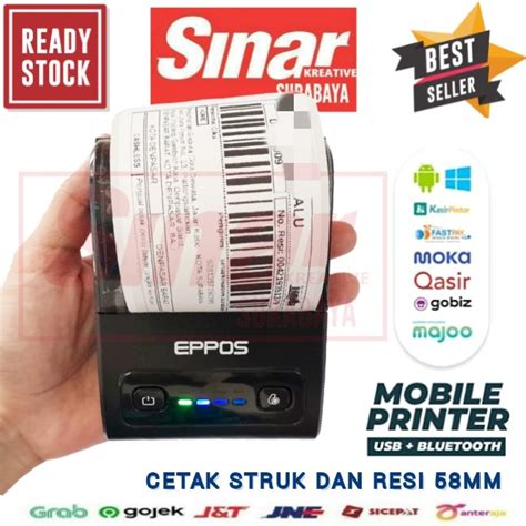 Jual MINI PRINTER BLUETOOTH 58MM EP5813 CETAK STRUK KASIR DAN RESI