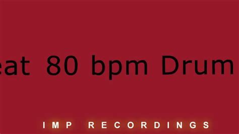 80 BPM DRUM BEAT - YouTube