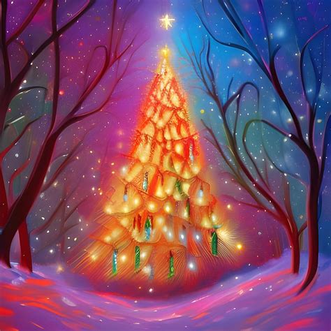 Bright Christmas Tree Digital Art by Eline Art - Fine Art America