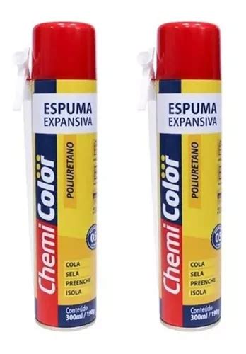 2 Espuma Expansiva Pu 500ml Poliuretano Facil Uso Chemicolor